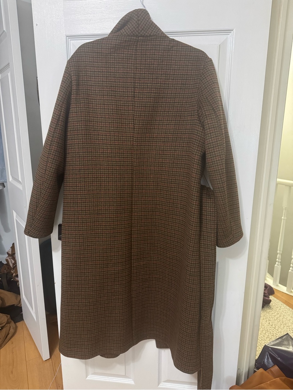 Roots Brown Plaid Belted Trench Coat